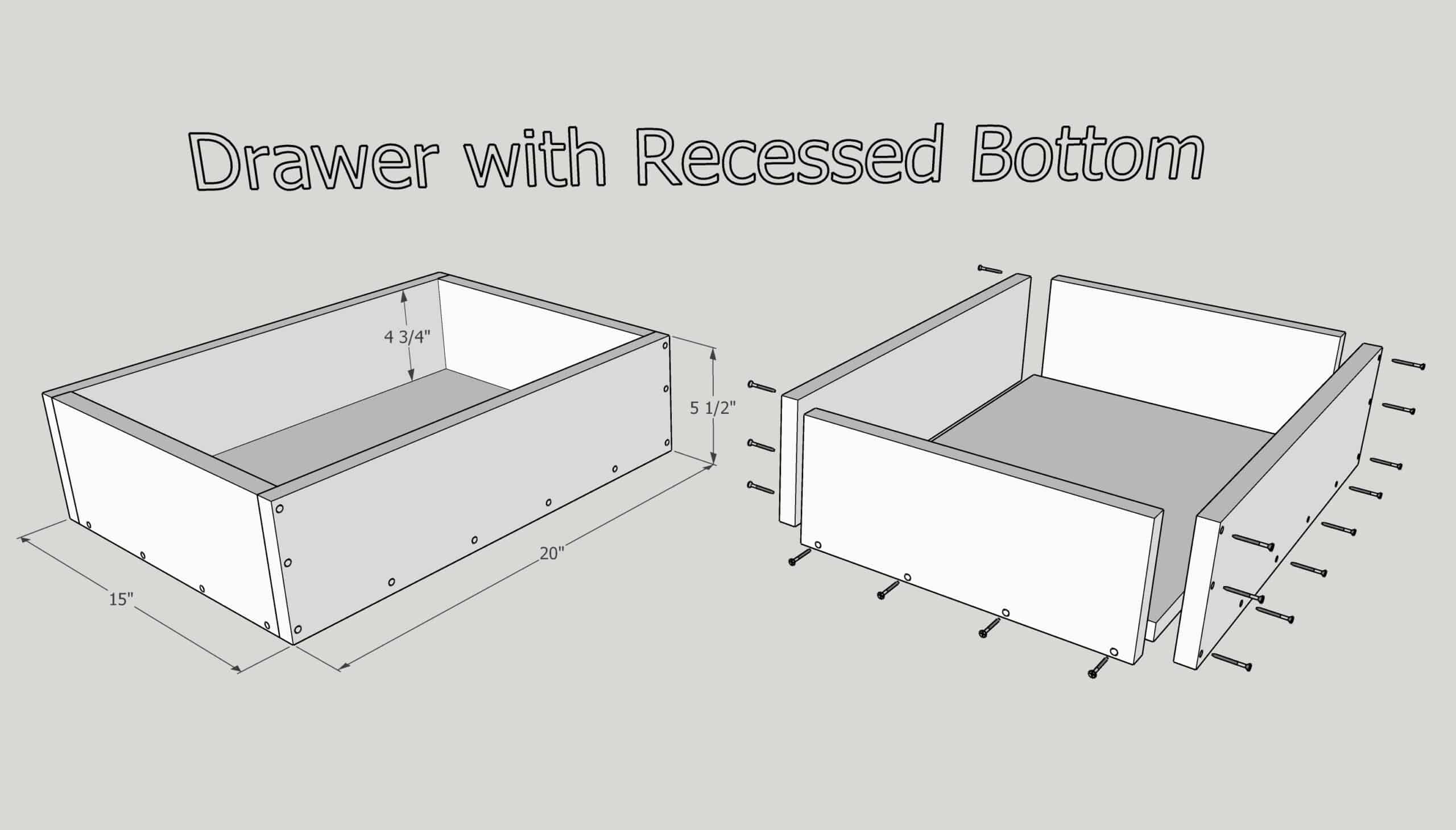 how to make a drawer with a recessed bottom