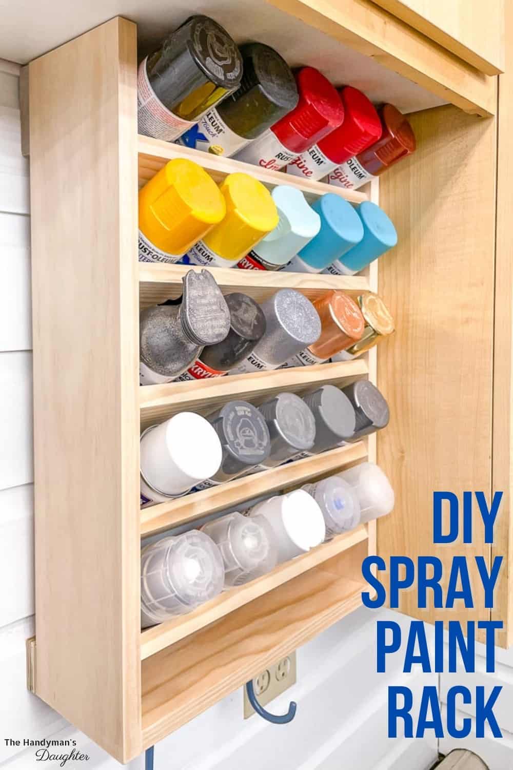 DIY spray paint storage rack