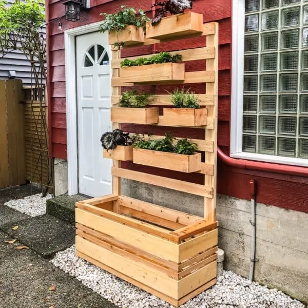 Vertical Planter Wall with storage box below